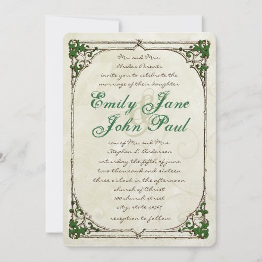 Uitnodiging tot het uitzenden van een  Twig Ivy Bo (Voorkant)