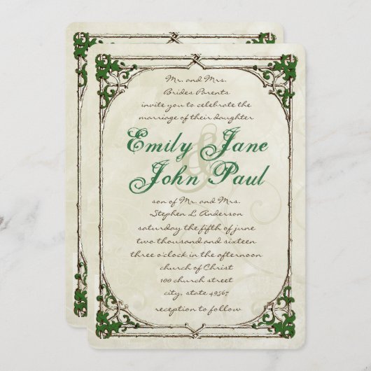 Uitnodiging tot het uitzenden van een Twig Ivy Bo (Voorkant / Achterkant)