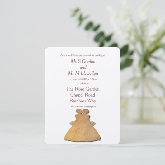 uitnodiging tot het uitzenden van het huwelijk me (Staand voorkant)