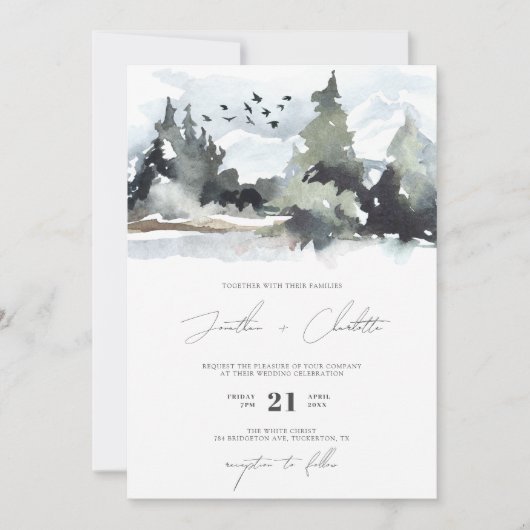 Uitnodiging tot het uitzenden van het Rustic Fores (Voorkant)