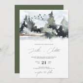 Uitnodiging tot het uitzenden van het Rustic Fores (Voorkant / Achterkant)