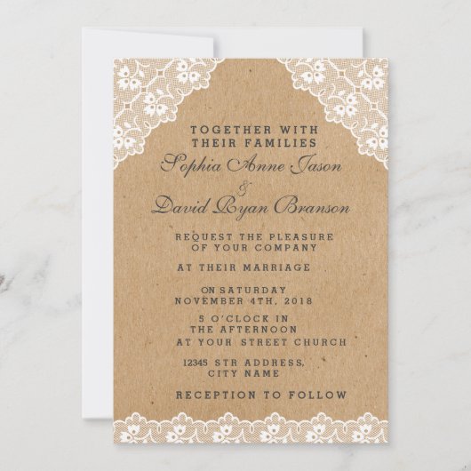 Uitnodiging tot het uitzenden van  Lace Craft Pape (Voorkant)