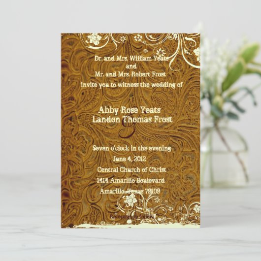 Uitnodiging tot het uitzenden van leder- en aardew (Staand voorkant)