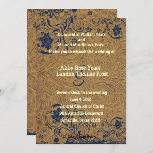 Uitnodiging tot het uitzenden van leder- en aardew (Voorkant / Achterkant)