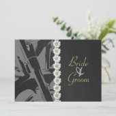 Uitnodiging tot het uitzenden van leder en Daisies (Staand voorkant)