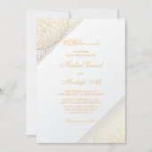 Uitnodiging tot het uitzenden van legante gouden m (Voorkant)