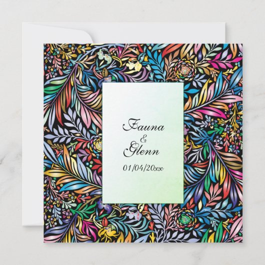 Uitnodiging tot het uitzenden van multi-kleurenhuw (Achterkant)