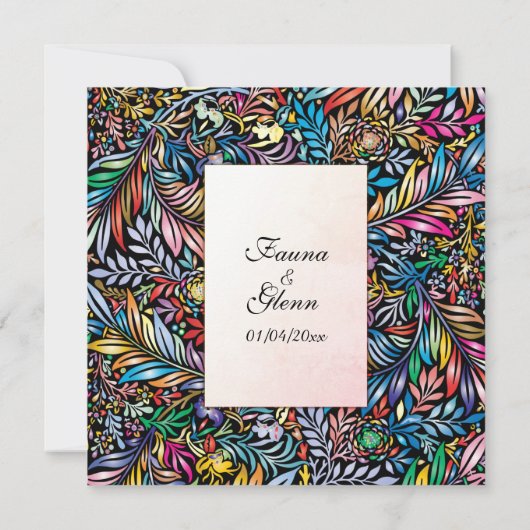 Uitnodiging tot het uitzenden van multi-kleurenhuw (Achterkant)