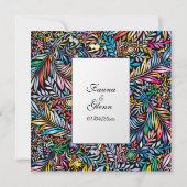 Uitnodiging tot het uitzenden van multi-kleurenhuw (Achterkant)