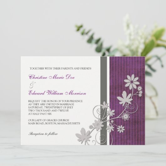 Uitnodiging tot het uitzenden van Paars- en steenk (Staand voorkant)