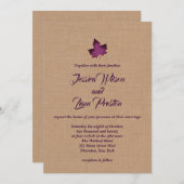 Uitnodiging tot het uitzenden van Paarse Burlap Ma (Voorkant / Achterkant)