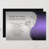  uitnodiging tot het uitzenden van Paarse zwarte e (Voorkant / Achterkant)