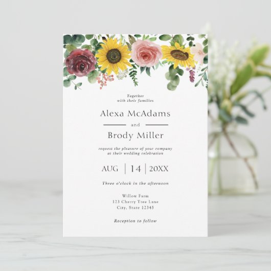 Uitnodiging tot het uitzenden van Rozen en soennie (Staand voorkant)