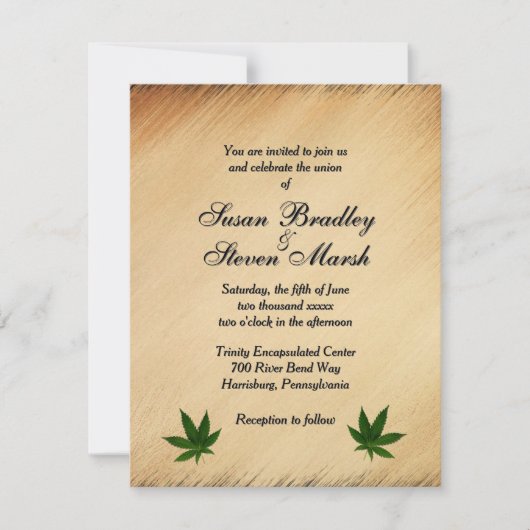 Uitnodiging tot het uitzenden van Rustic Weed Wedd (Voorkant)