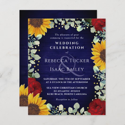 Uitnodiging tot het uitzenden van Rustige zonneblo (Voorkant / Achterkant)