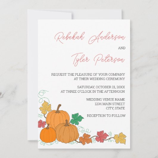 Uitnodiging tot het uitzenden van Rustische Herfst (Voorkant)