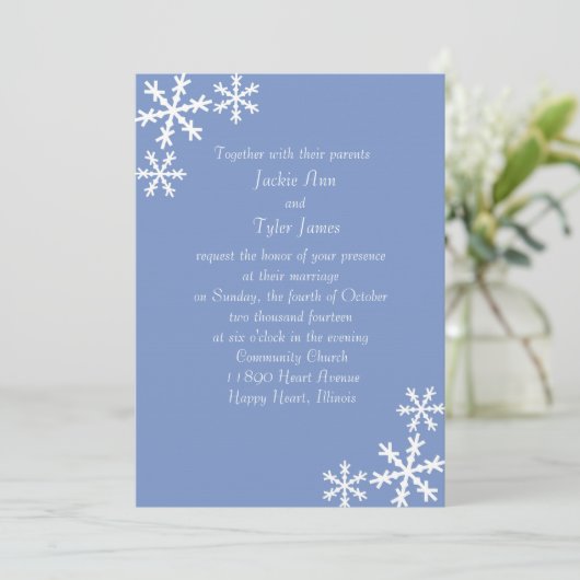 Uitnodiging tot het uitzenden van sneeuwvlokken (Staand voorkant)