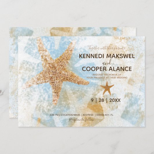 Uitnodiging tot het uitzenden van strandwieg (Voorkant / Achterkant)