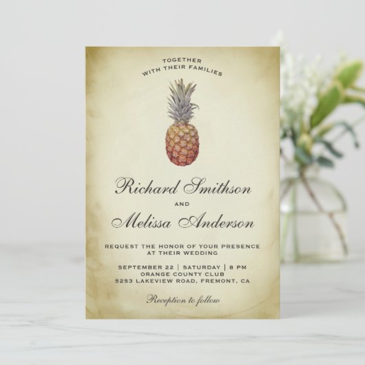 uitnodiging tot het uitzenden van tropische anana (Staand voorkant)