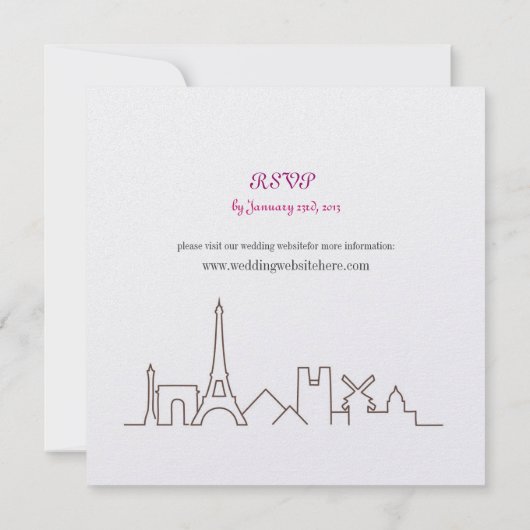 Uitnodiging tot het Verloving van de Eiffeltoren v (Achterkant)