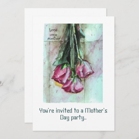 Uitnodiging tot het verzamelen van Moederdag (Voorkant / Achterkant)