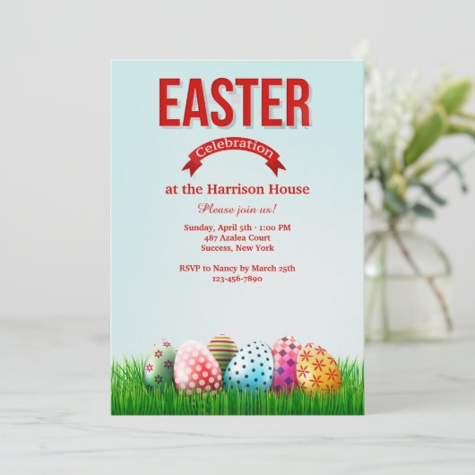 Uitnodiging tot het vieren van Pasen (Staand voorkant)