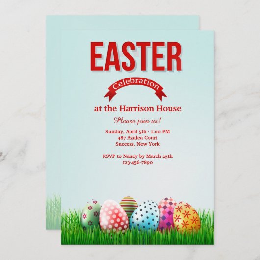 Uitnodiging tot het vieren van Pasen (Voorkant / Achterkant)