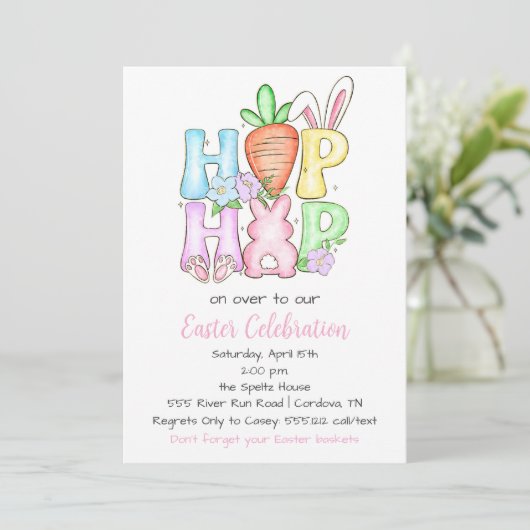 Uitnodiging tot het vieren van Pasen (Staand voorkant)