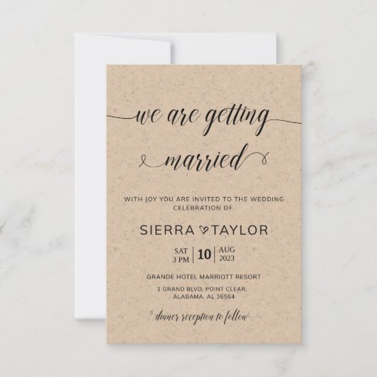 Uitnodiging tot huwelijk (Voorkant)