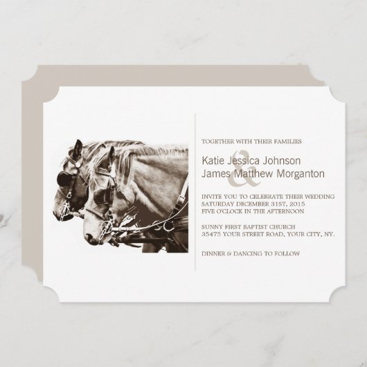 Uitnodiging tot huwelijk in klassieke vorm (Voorkant / Achterkant)