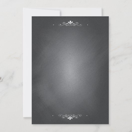 Uitnodiging tot huwelijk met Chalkboard met RSVP (Achterkant)