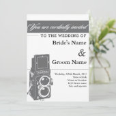 Uitnodiging tot huwelijkscamera (Staand voorkant)