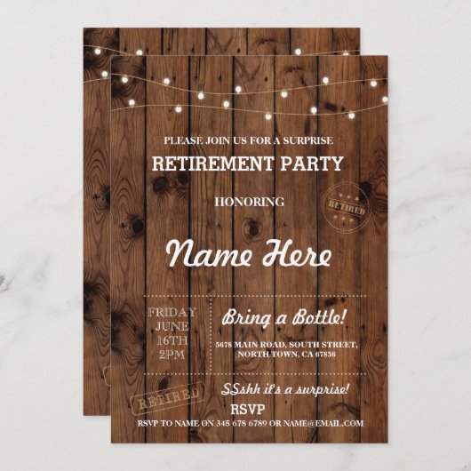 Uitnodiging tot in ruste hout (Voorkant / Achterkant)