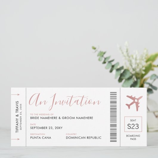 Uitnodiging tot inschrijving op het kooppas Plane  (Staand voorkant)