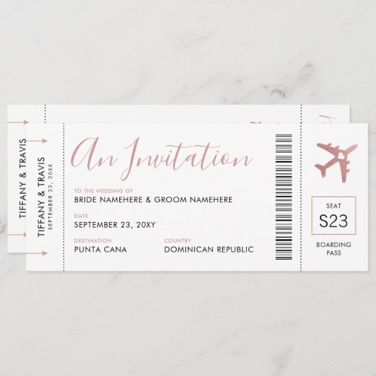 Uitnodiging tot inschrijving op het kooppas Plane  (Voorkant / Achterkant)