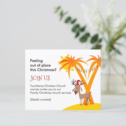 Uitnodiging tot kerstfeest (Staand voorkant)