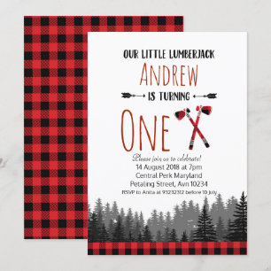 Uitnodiging tot kerstfeest in Lumberjack Birthday 