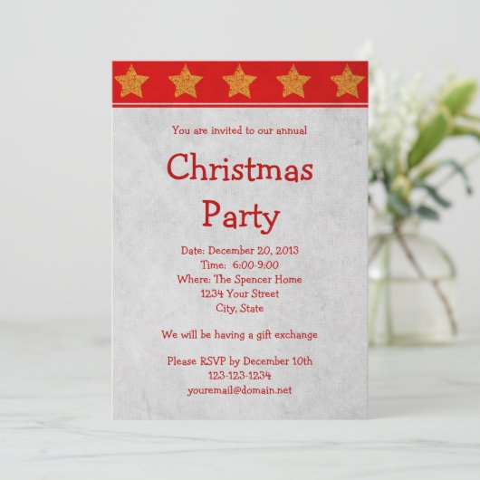 Uitnodiging tot kerstfeestdag of aankondiging (Staand voorkant)