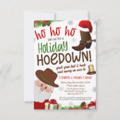 Uitnodiging tot kerstmis Hoedown (Voorkant)