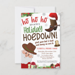Uitnodiging tot kerstmis Hoedown