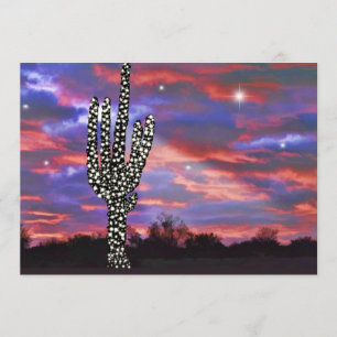 Uitnodiging tot kerstmis met de woestijn Saguaro C