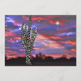 Uitnodiging tot kerstmis met de woestijn Saguaro C
