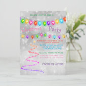 Uitnodiging tot kerstviering met prachtige wolfraa (Staand voorkant)