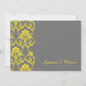 Uitnodiging tot Lace Gray en Yellow Wedding (Achterkant)