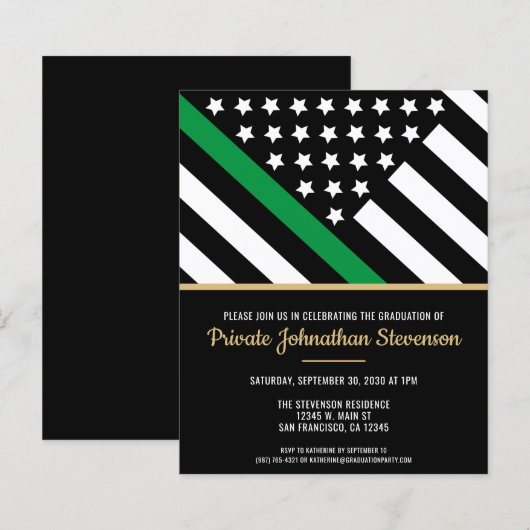 Uitnodiging tot militair Afstuderen van het Begrot (Voorkant / Achterkant)