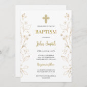 Uitnodiging tot minimalistische doop (Voorkant / Achterkant)