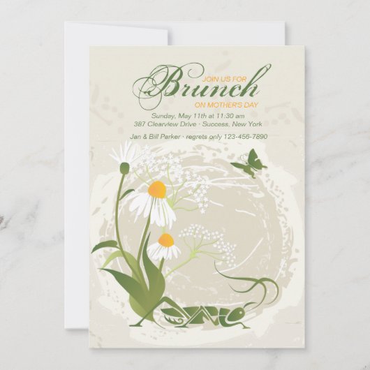 Uitnodiging tot Moederdag van Summer Flowers (Voorkant)