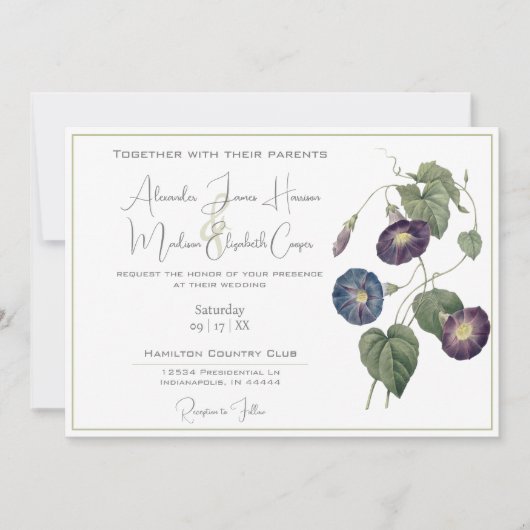 Uitnodiging tot morgen tijdens het huwelijk (Voorkant)