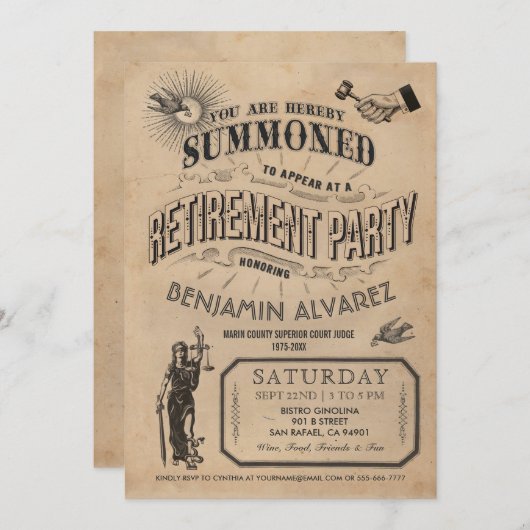 Uitnodiging tot ontheffing van rechter — partijend (Voorkant / Achterkant)