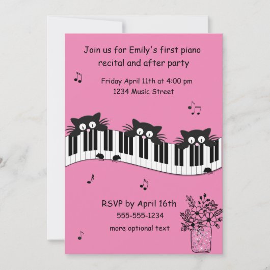 Uitnodiging tot overweging roze en zwarte muziek (Voorkant)